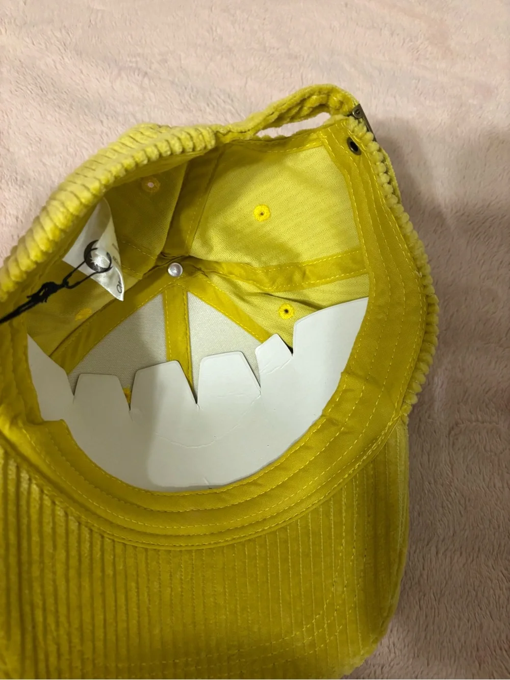 ZYIA Active Faith Corduroy Baseball Cap Yellow Adjustable One Size NWT
